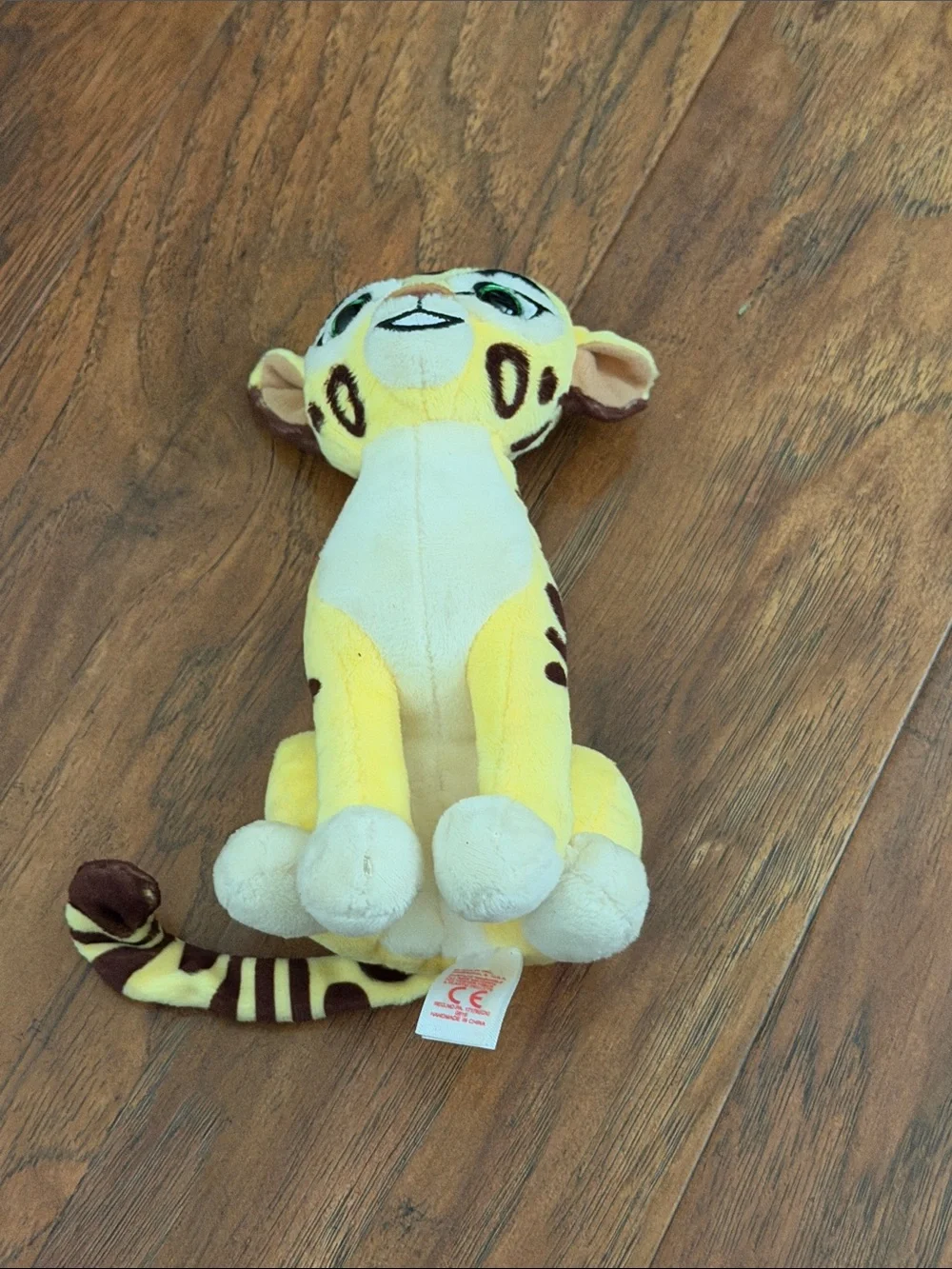 Disney Yellow and Brown Leopard Plush with Green Eyes